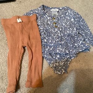 Nicole Miller New York Floral Onesie and Pants 6-9 Months